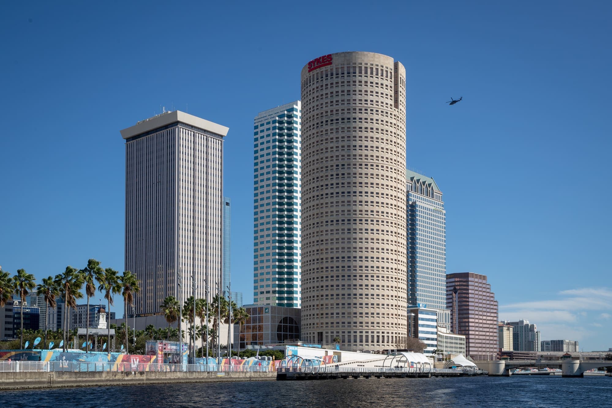The downtown Tampa skyline seen from the water