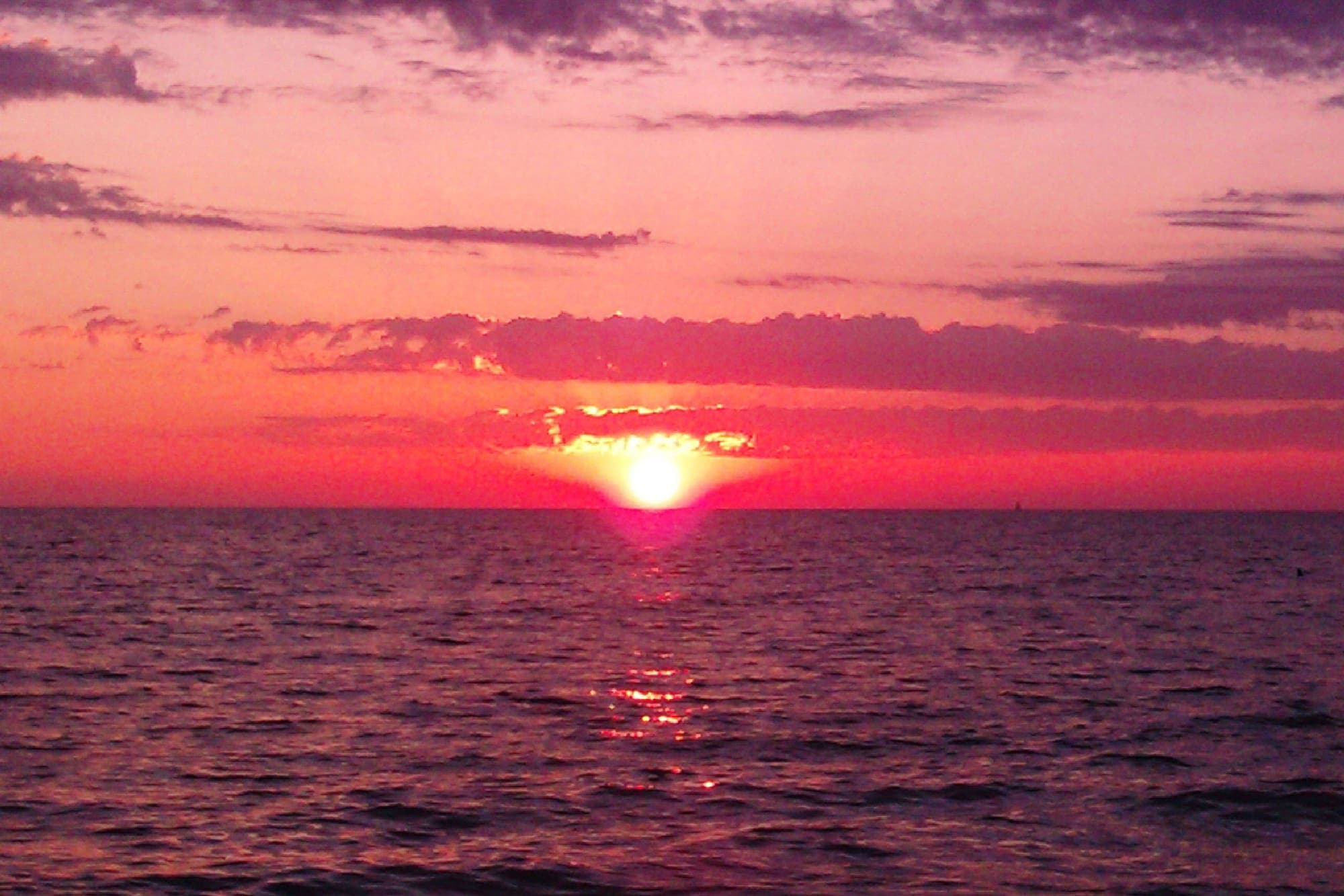 Sunset over the Gulf at Holmes Beach on Anna Maria Island