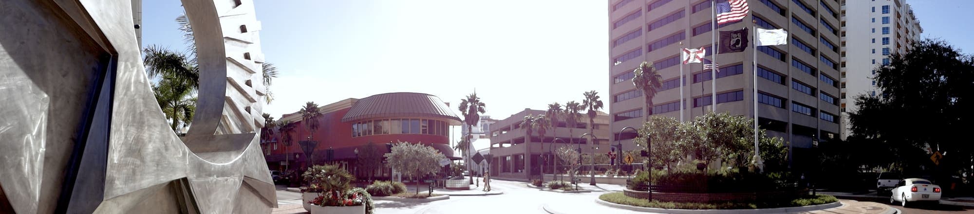 The Five Points roundabout in downtown Sarasota