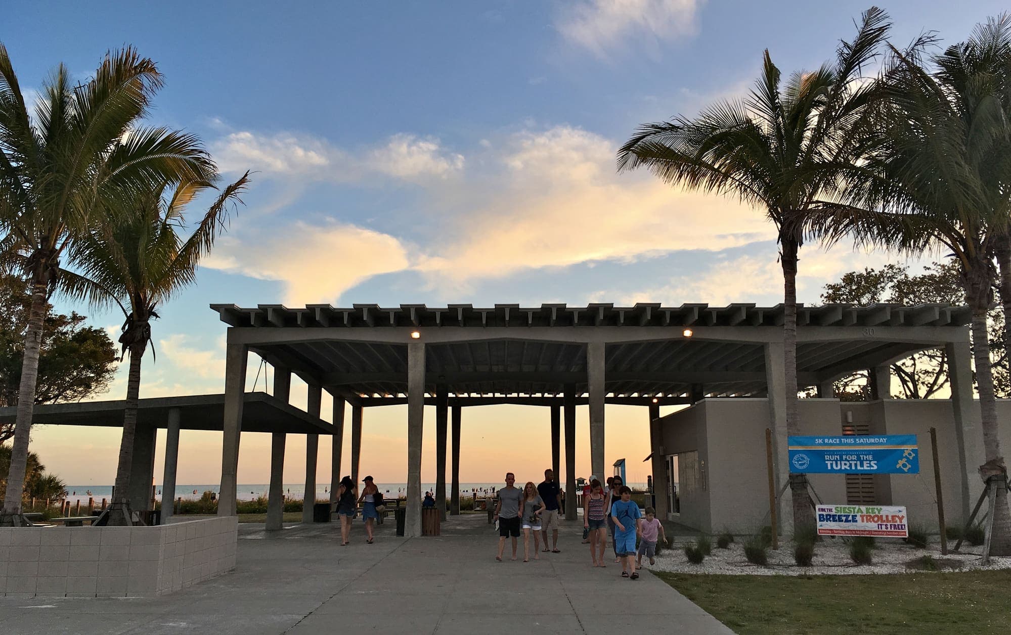 The beach pavilion at Siesta Key Public Beach