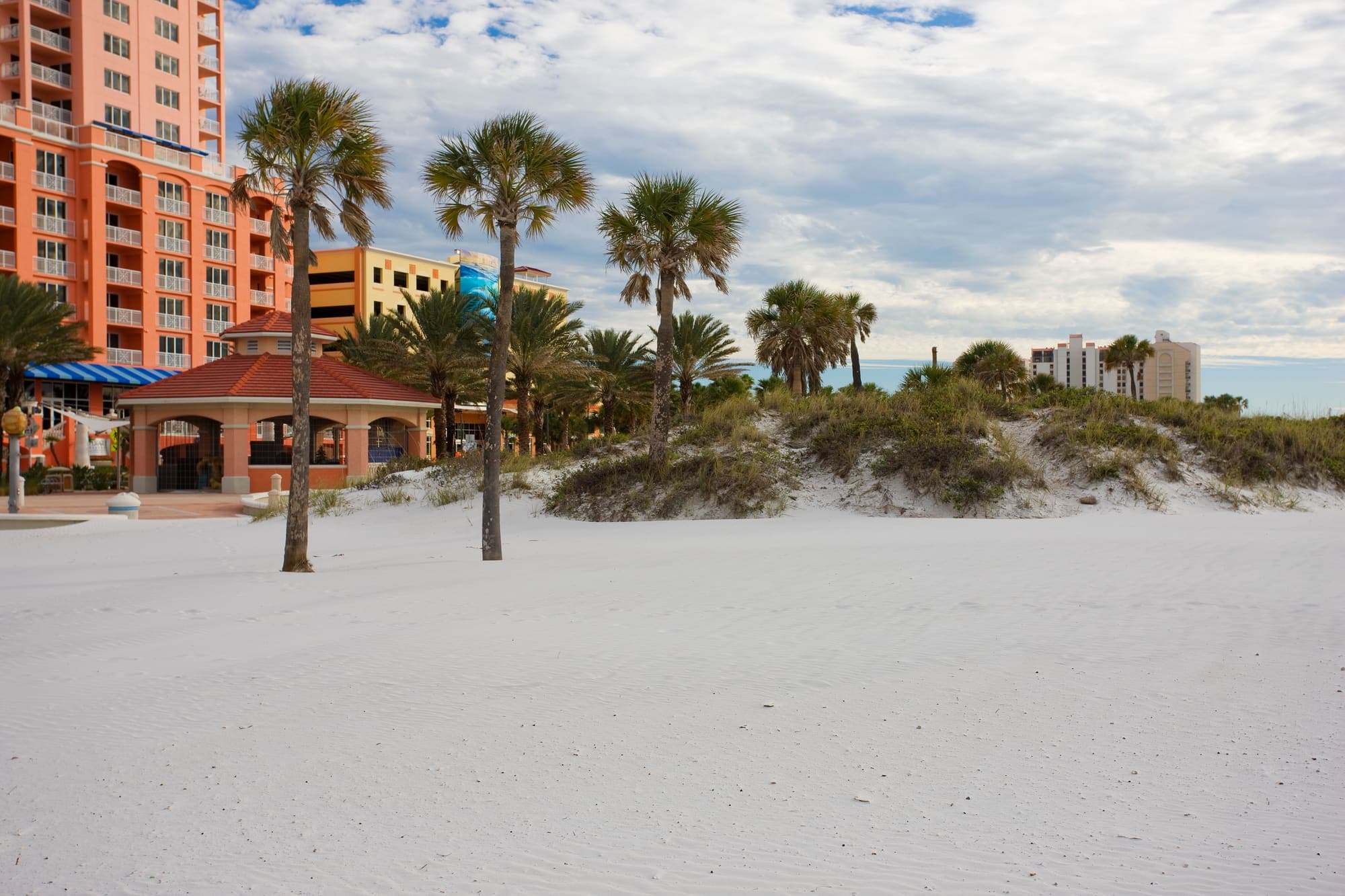 The white sand and Gulf water of Clearwater Beach