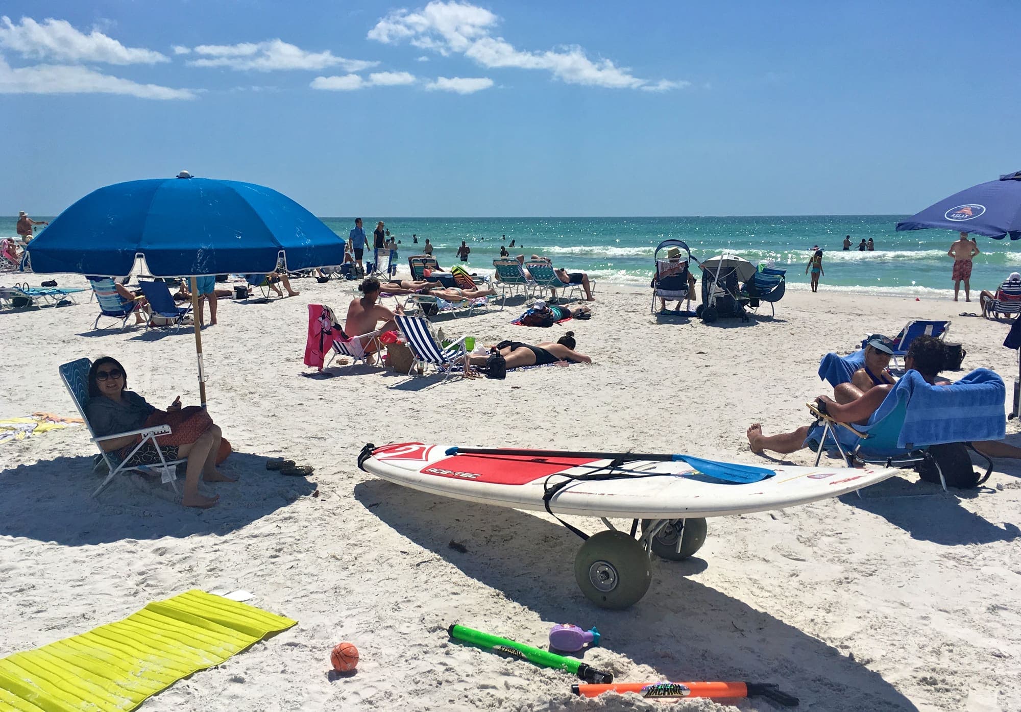 Paddleboarders off Crescent Beach on Siesta Key