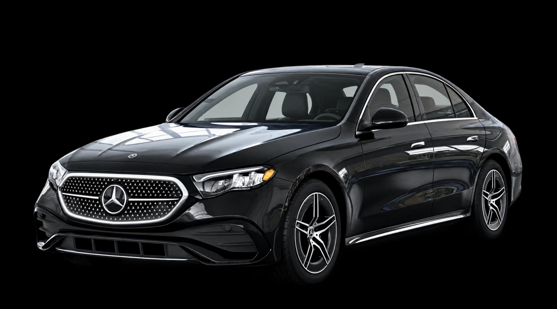 Black Mercedes-Benz E-Class luxury sedan
